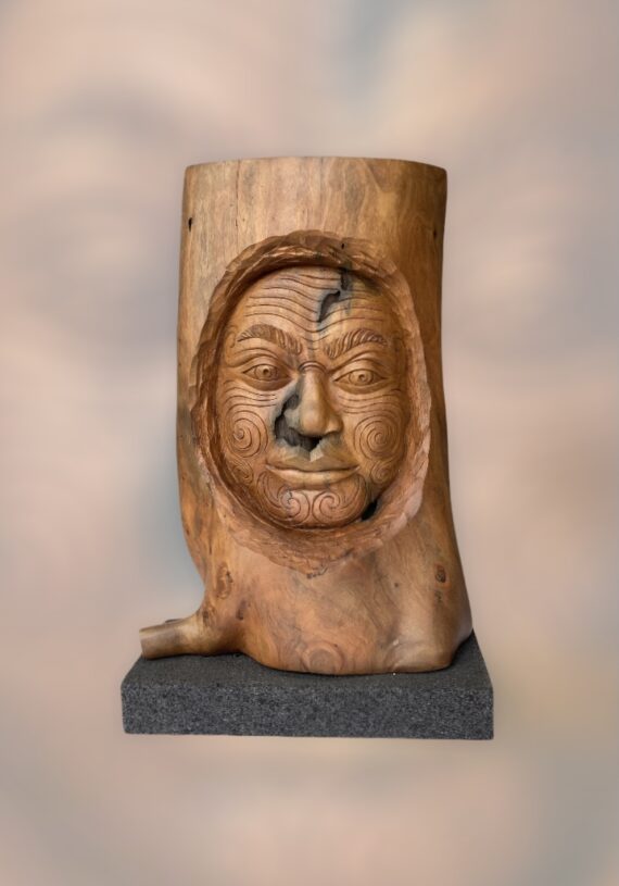 wood art face sculpture