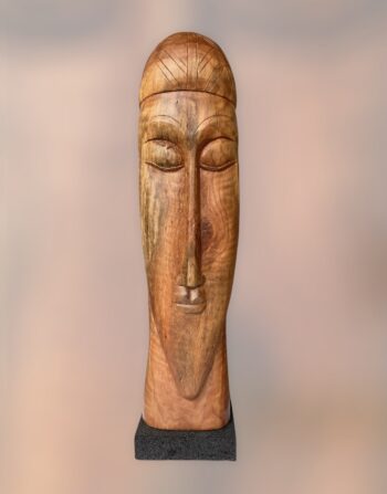 wood face sculpture art
