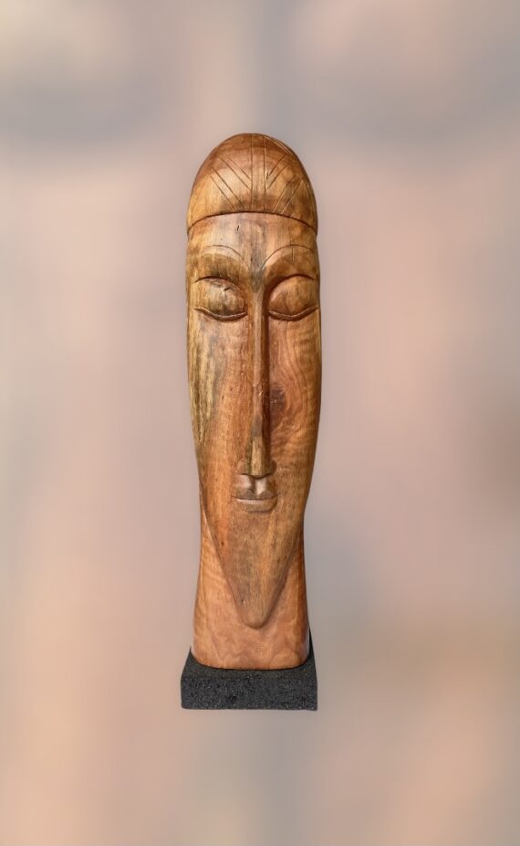 wood face sculpture art